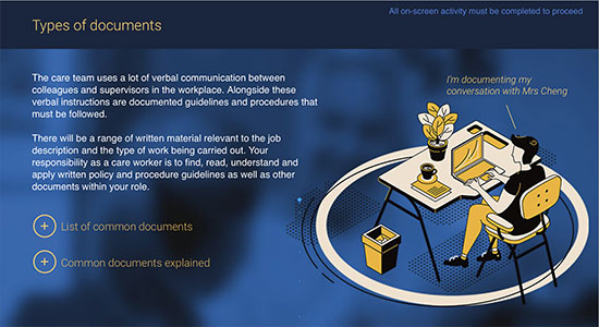 documentation for care workers
